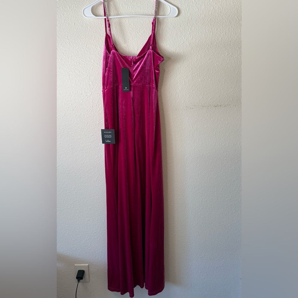 Lulu's Pink Satin Maxi Dress - Picture 9 of 12
